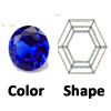 lab created dark blue spienl hexagon