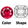 lab created dark ruby octagon