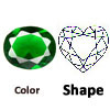 Sim Glass Eme Green Heart