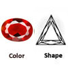 Sim Glass Red ruby Triangle