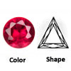 lab created dark ruby triangle