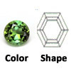 lab created green tourmaline hexagon